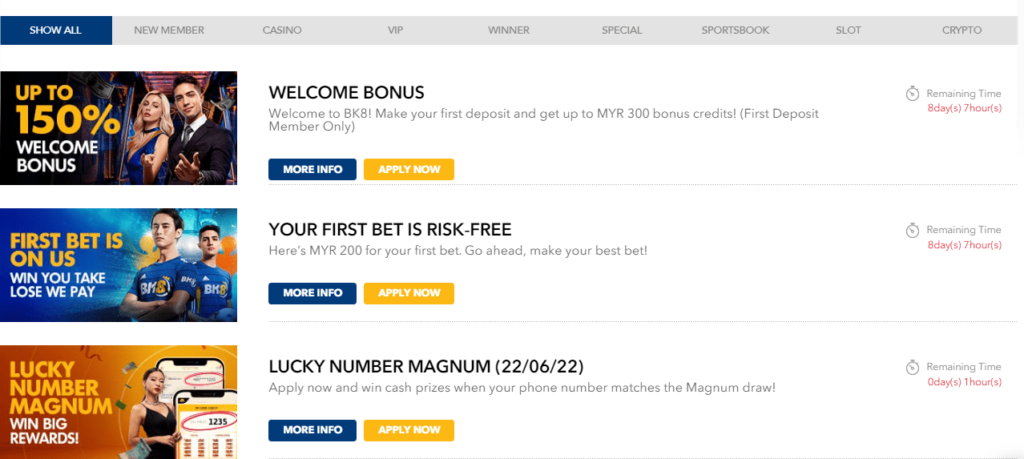 BK8 Online Casino Bonus And Promotion